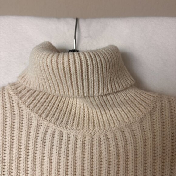 Massimo Dutti Sweater Dress  sz M‎ turtleneck ivory cream balloon sleeve neutral - Picture 3 of 6